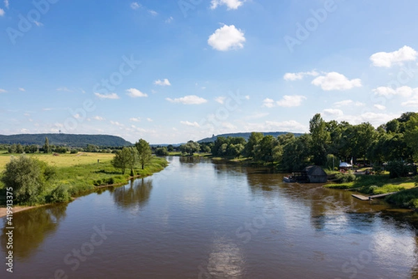 Fototapeta Fluss Weser bei Minden, Deutschland