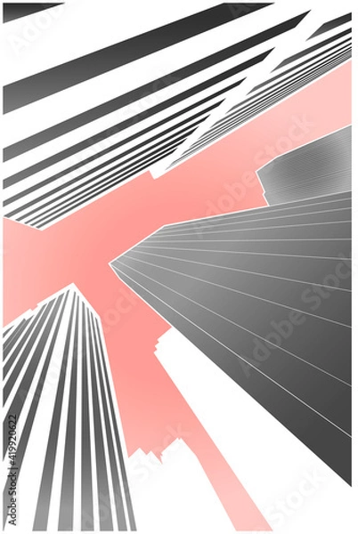 Obraz Buildings perspective, illustration