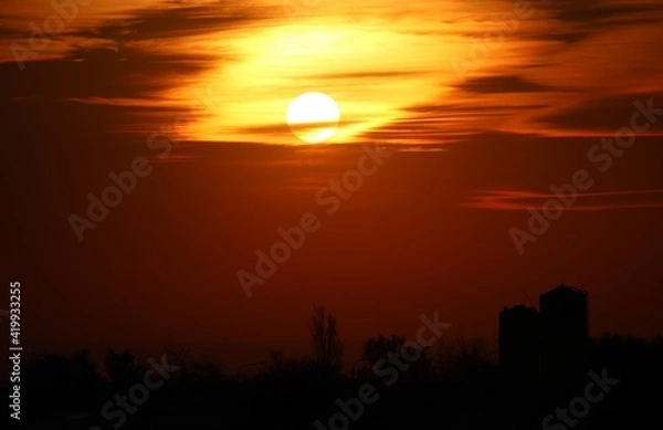 Obraz sunset over the city