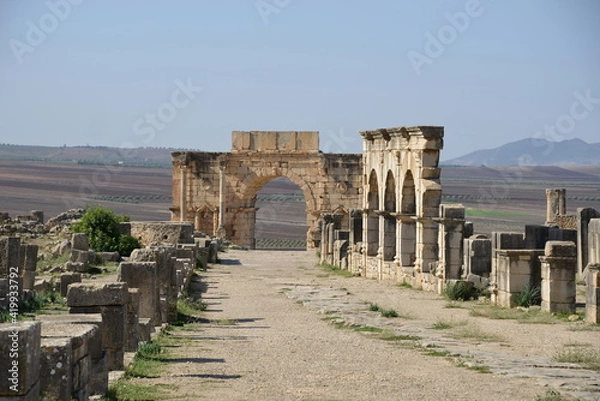 Fototapeta Volubilis is a Roman archaeological site,Morocco's best known archaeological site and is included in the UNESCO World Heritage List.