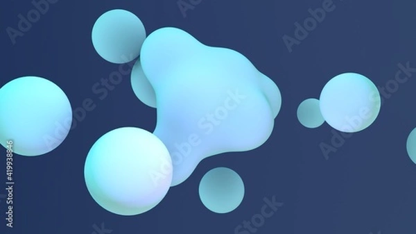Fototapeta Liquid bubbles. Color abstraction. 3D rendering.