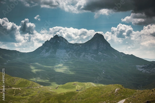 Fototapeta Scenic view on a Durmitor national park mountain landscape