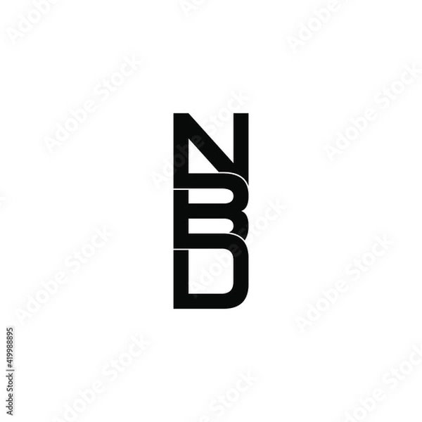 Obraz nbd letter original monogram logo design