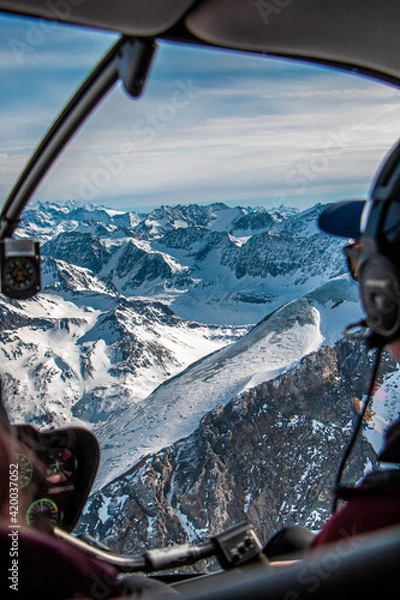 Obraz swiss landscape from helicopter