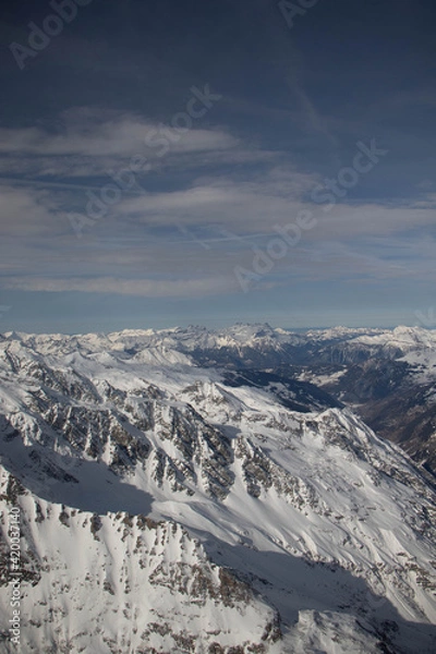 Obraz swiss landscape from helicopter