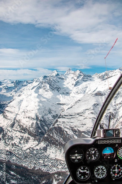 Obraz swiss landscape from helicopter