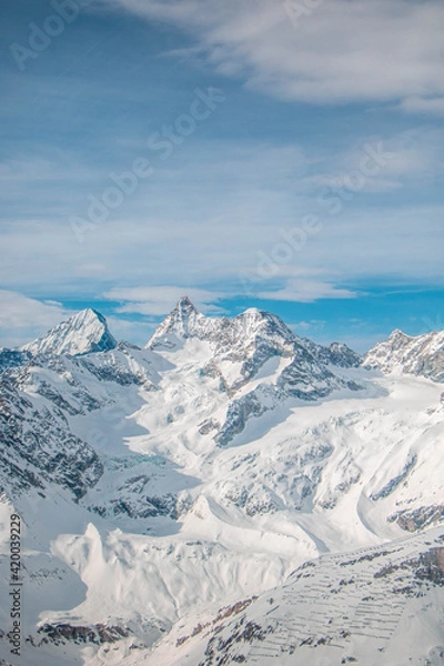 Obraz swiss landscape from helicopter