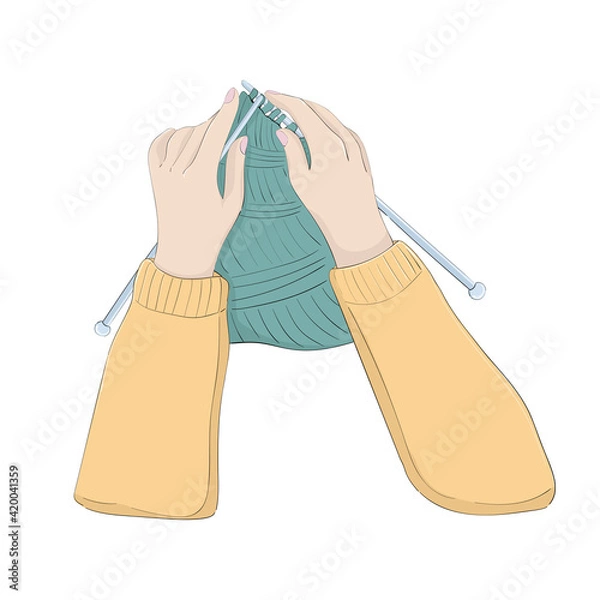 Fototapeta Knitting hands