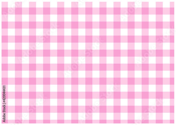Obraz ピンクのギンガムチェック（ベクター）