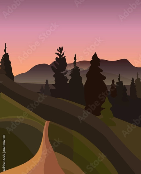 Obraz Sunset in the forest