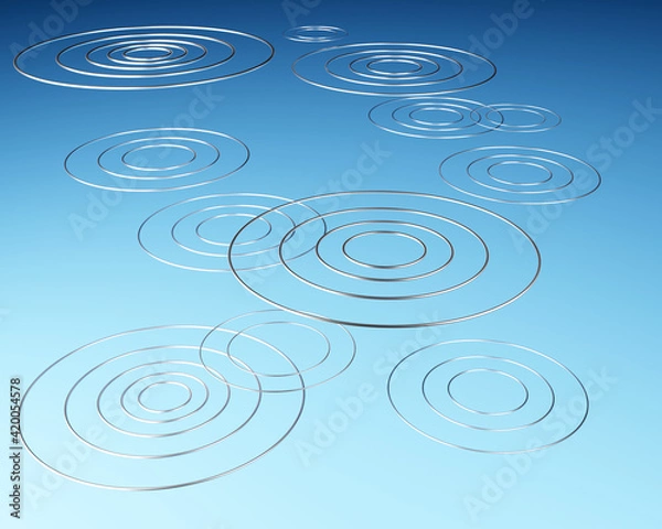 Obraz 波紋_03_ブルー