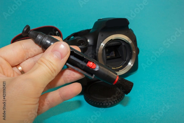 Obraz Camera cleaning brush