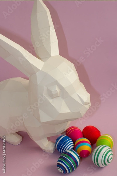 Obraz easter bunny and eggs