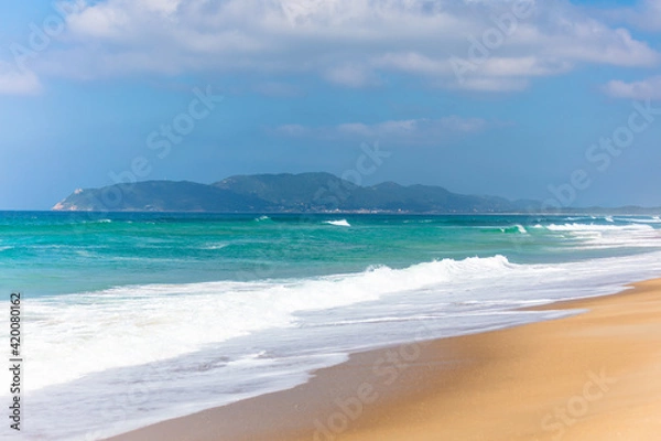 Fototapeta Paisagem de praia com ilha
