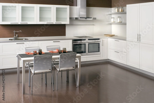 Fototapeta Modern white kitchen interior design - COCINA DISEÑO