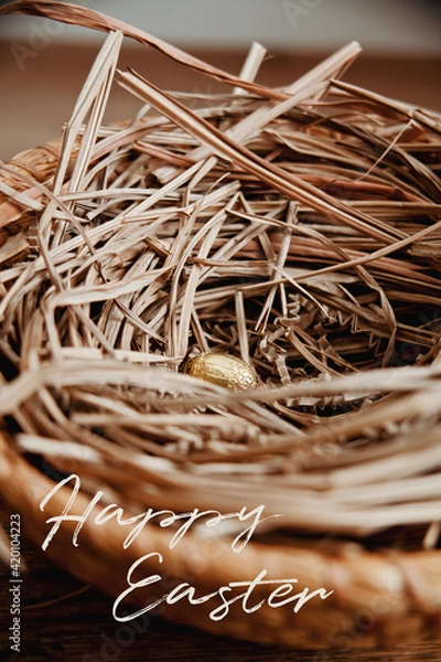 Obraz Golden Easter Egg in Nest