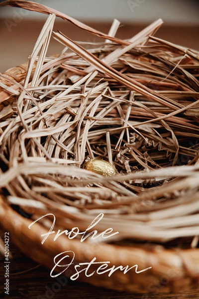 Obraz Golden Easter Egg in Nest