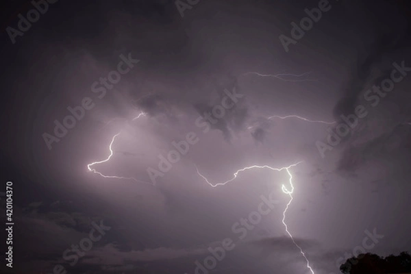 Fototapeta lightning in the sky
