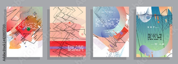 Fototapeta Modern abstract covers set. Abstract shapes composition. Futuristic minimal design. Eps10