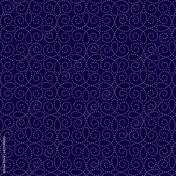 Obraz monograms on a blue background.  original seamless pattern