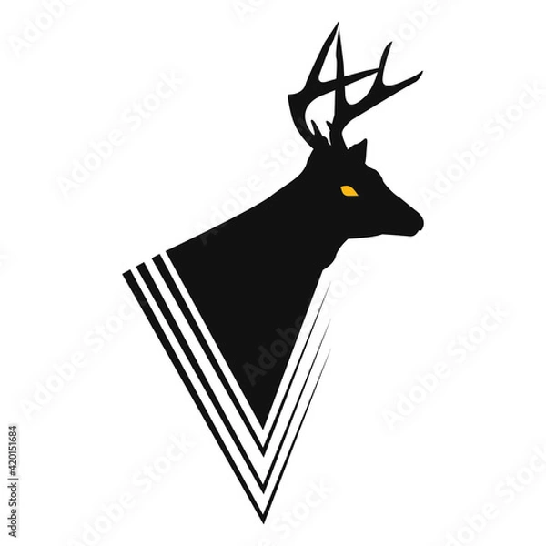 Obraz Deer vector illustration design. Deer logo silhouette 
