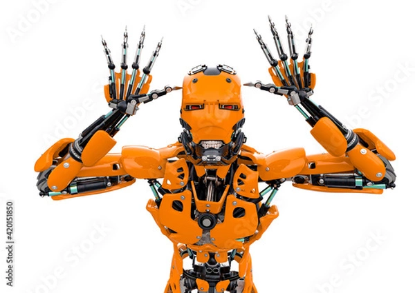 Fototapeta master cyber robot is mocking up