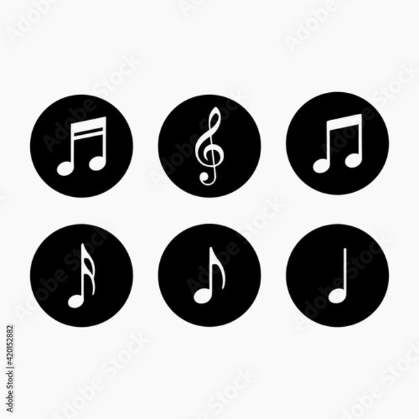 Obraz Music notes symbols. Music notes icon vector set