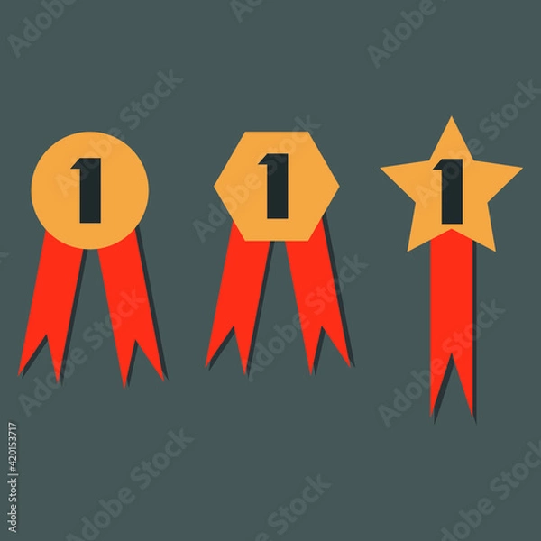 Obraz Award ribbon design vector set