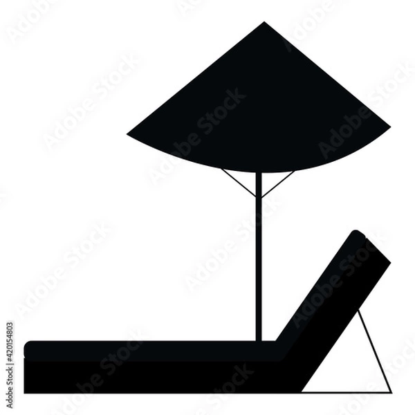 Obraz Sunbed and parasol icon vector