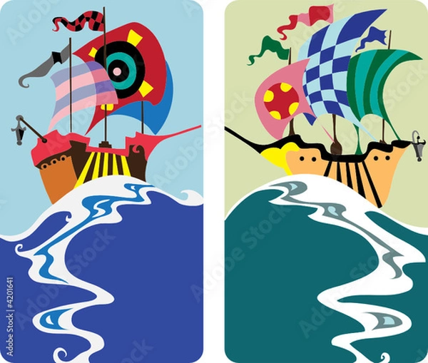 Fototapeta small card with dream ships