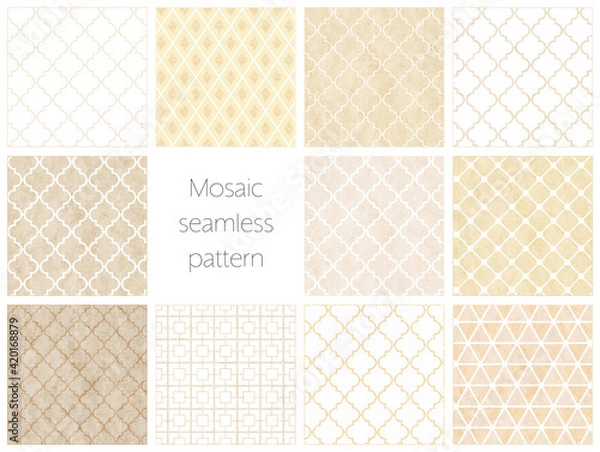 Obraz タイル模様のシームレスパターンセット