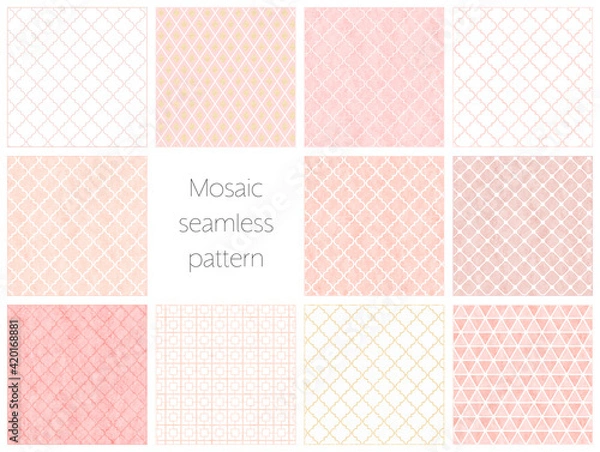 Obraz タイル模様のシームレスパターンセット