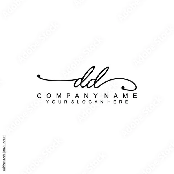 Obraz DD beautiful Initial handwriting logo template