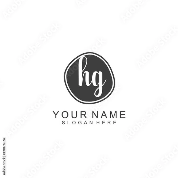 Obraz HG beautiful Initial handwriting logo template