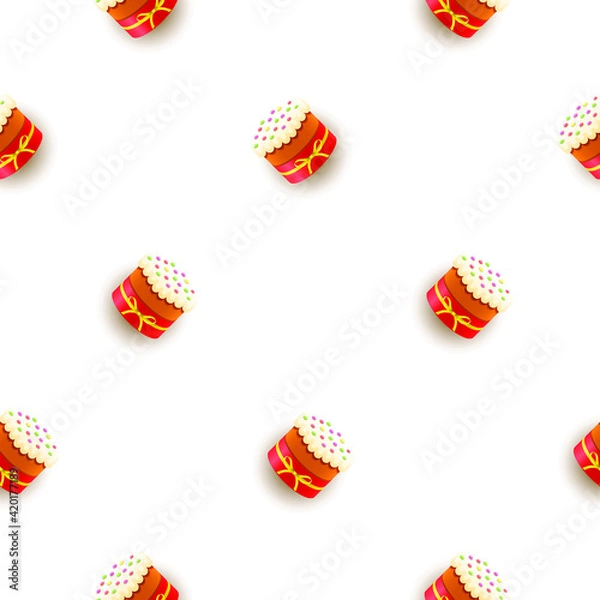 Fototapeta Seamless Pattern Abstract Elements Cake Sweet Easter Vector Design Style Background Illustration