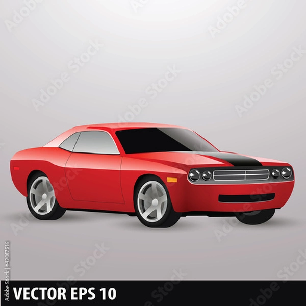 Fototapeta Vector red american car