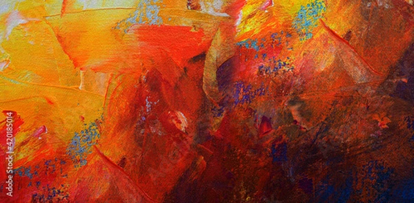 Fototapeta Colorful oil paint brush stroke abstract background texture  design illustration.
