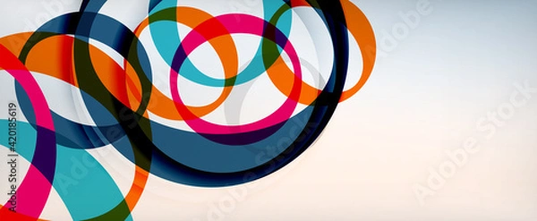 Fototapeta Ring geometric shapes, o letter repetition wallpaper. Abstract background for business or technology presentations, internet posters or web brochure covers