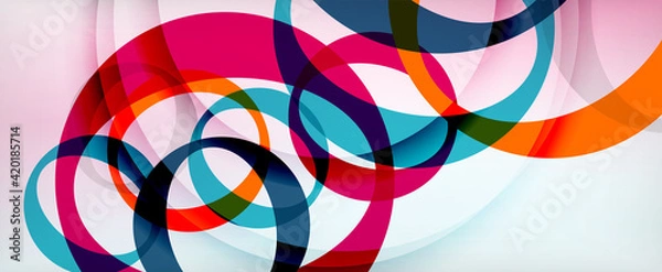 Fototapeta Ring geometric shapes, o letter repetition wallpaper. Abstract background for business or technology presentations, internet posters or web brochure covers