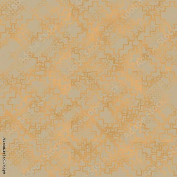 Fototapeta Abstract pattern with ornamental brushes splashes. Modern abstract design for wallpapers, carpet, cover fabric, interior decor and other users