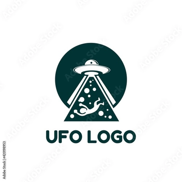 Obraz Unidentified flying object alien space creature logo icon design vector illustration 