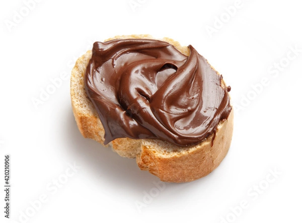 Obraz toasted bread slice with chocolate cream