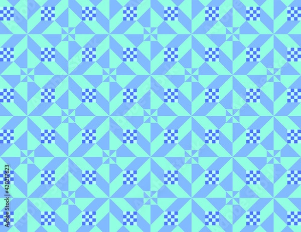 Fototapeta Arabesque, vector illustration, blue signs