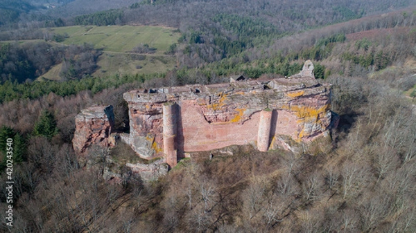 Obraz Château du Fleckenstein en drone
