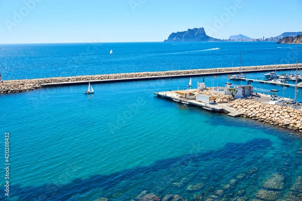 Fototapeta Moraira Views .El portet and Moraira harbour 