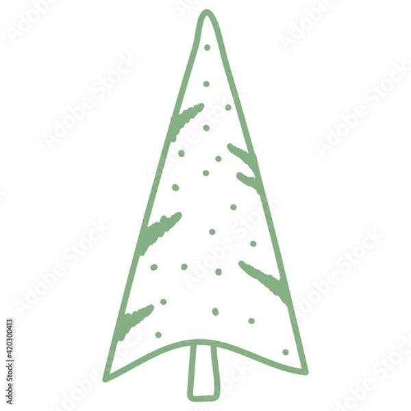 Obraz 
A colored outline design icon of fir tree 

