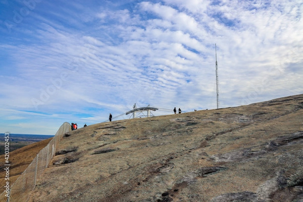 Fototapeta View Of Mountain With Clouds And Blue Sky