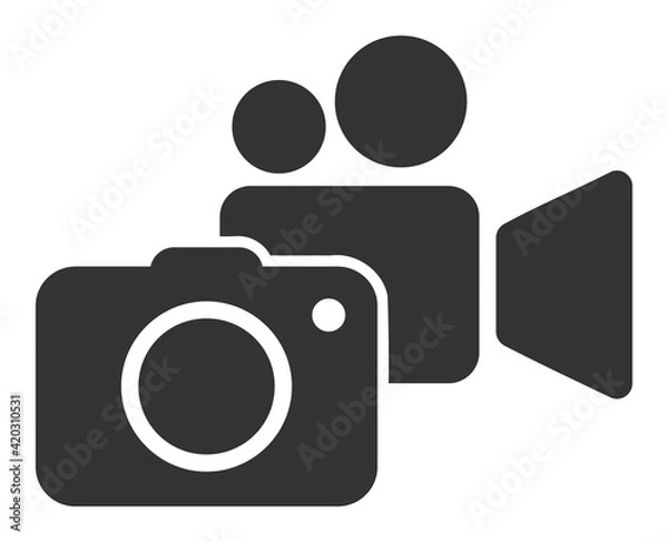 Fototapeta Photo and video camera icon. Illustration style is a flat iconic symbol. Simple Photo and video camera vector illustration.