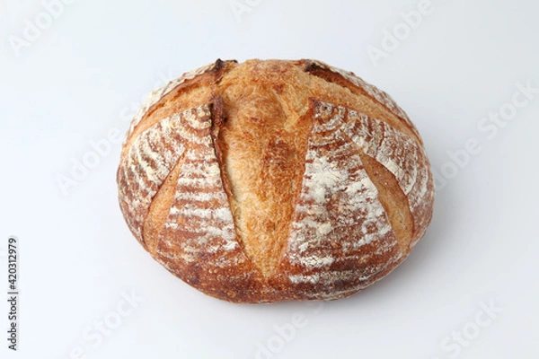 Fototapeta パン ド カンパーニュ フランスのパン 白背景