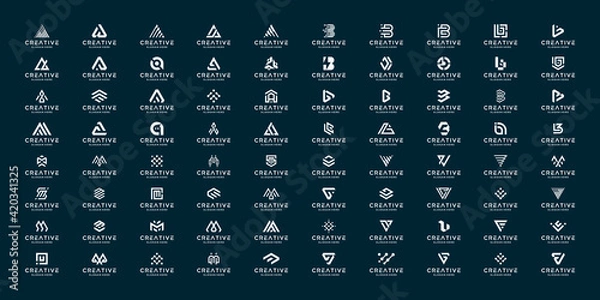 Obraz Set of abstract letter logo design, icons for business, company and branding